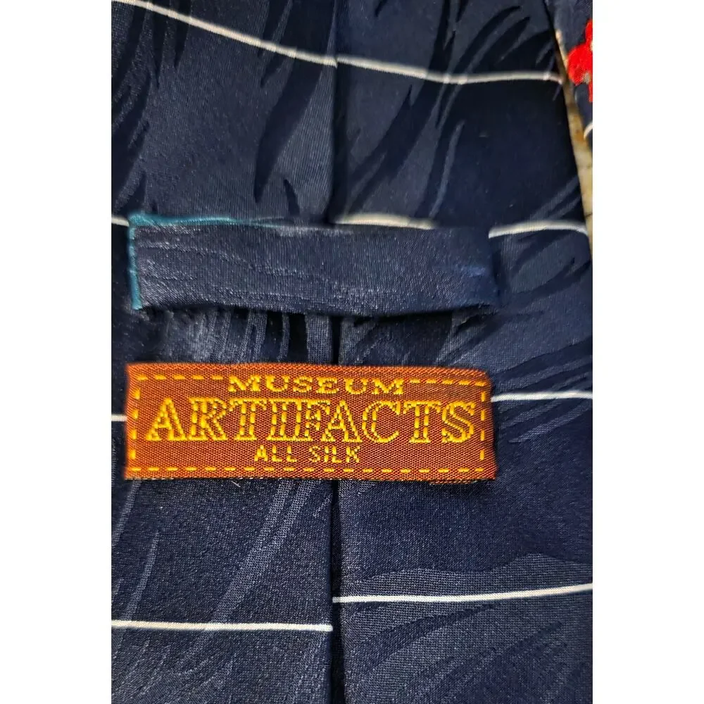 Museum Artifacts Men's Necktie Tie Silk Hand Made‎ Football Field Players NWT